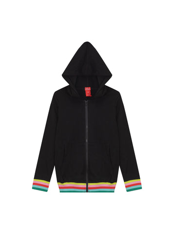 Hooded Colored Ribbed Top
