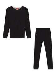 Lace trim V-Neck Set