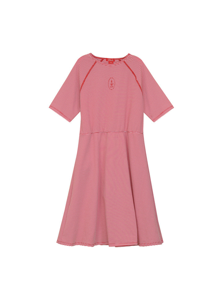 Seersucker Stripe Swim Dress - Red Stripe