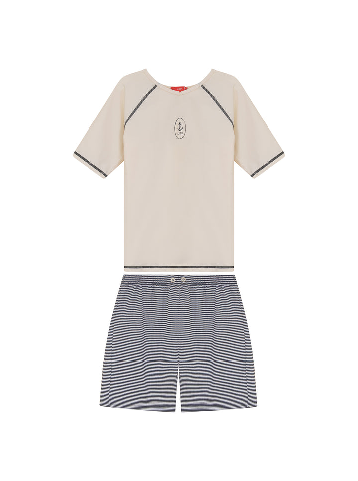 Boy Seersucker Stripe Swim Set