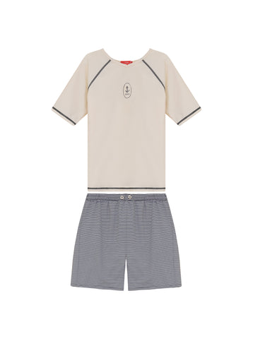 Boy Seersucker Stripe Swim Set