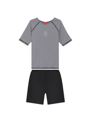 Boy Seersucker Striped Swim Set