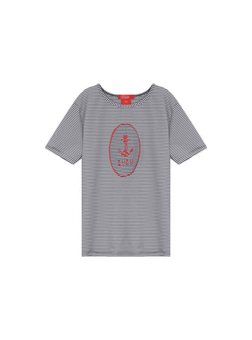 Seersucker Striped T-shirt - Black Stripe
