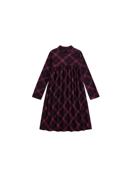 Plaid Mock Neck Dress