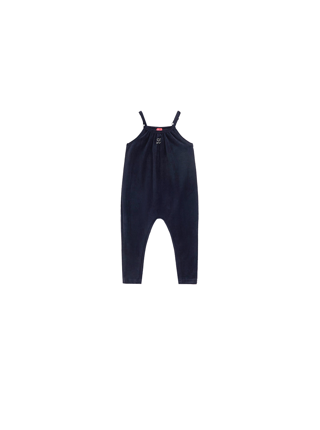 Baby Velour Studded Strap Overall