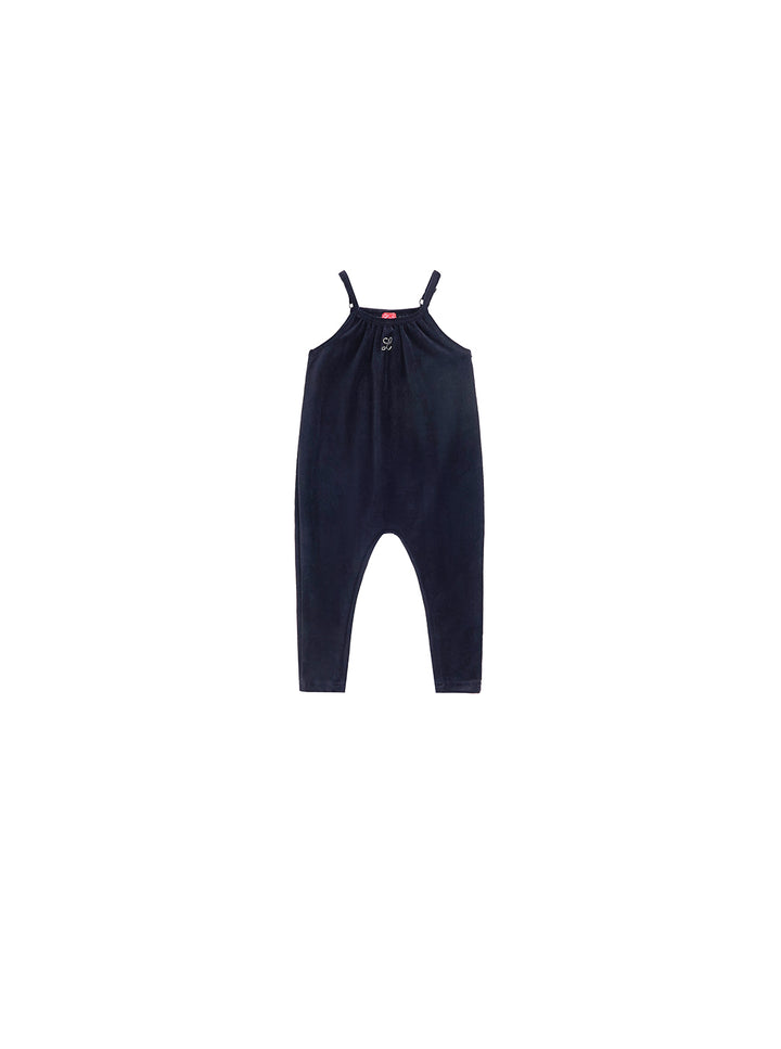 Baby Velour Studded Strap Overall