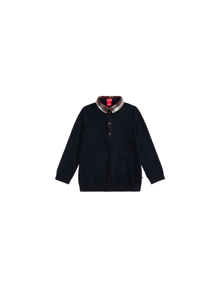Plaid Collar Polo