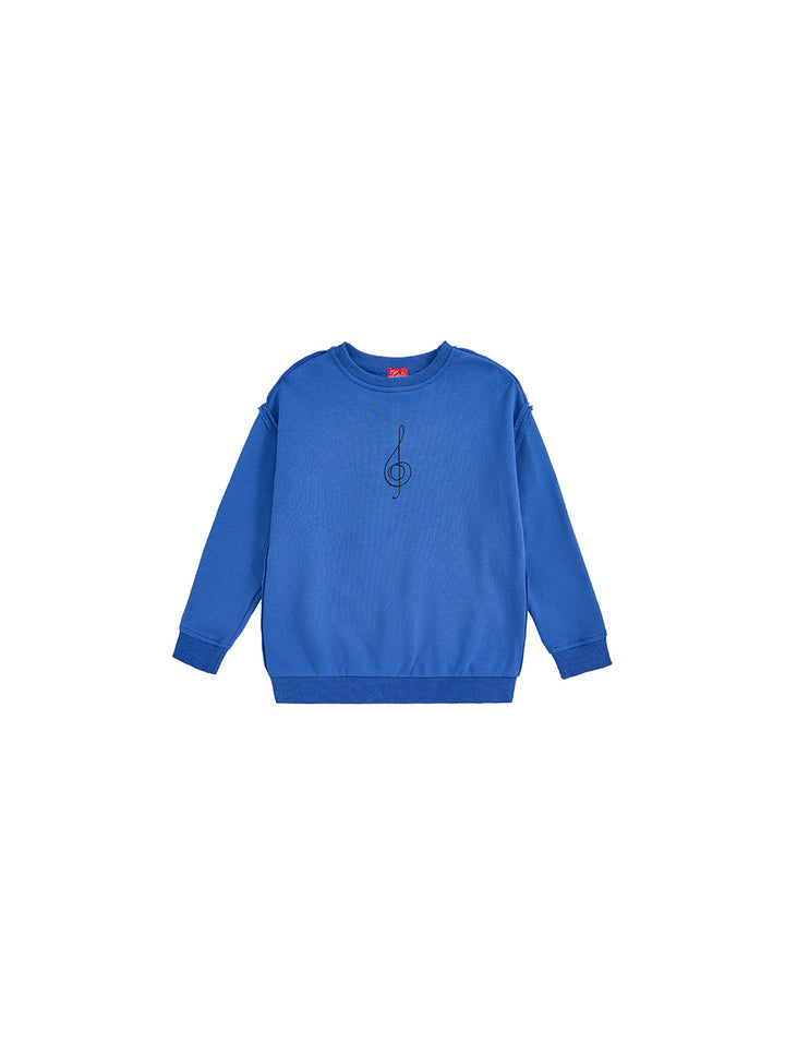 Musical Note Print Top - Royal Blue