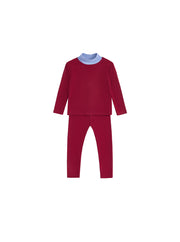 Baby Contrast Mock Neck Set - Boy