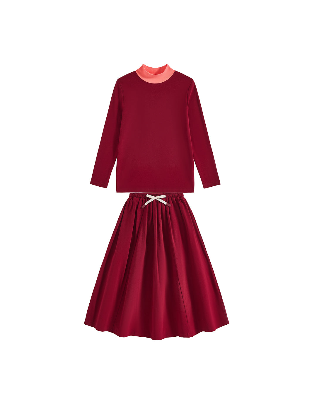 Mock Neck Tea Length Set