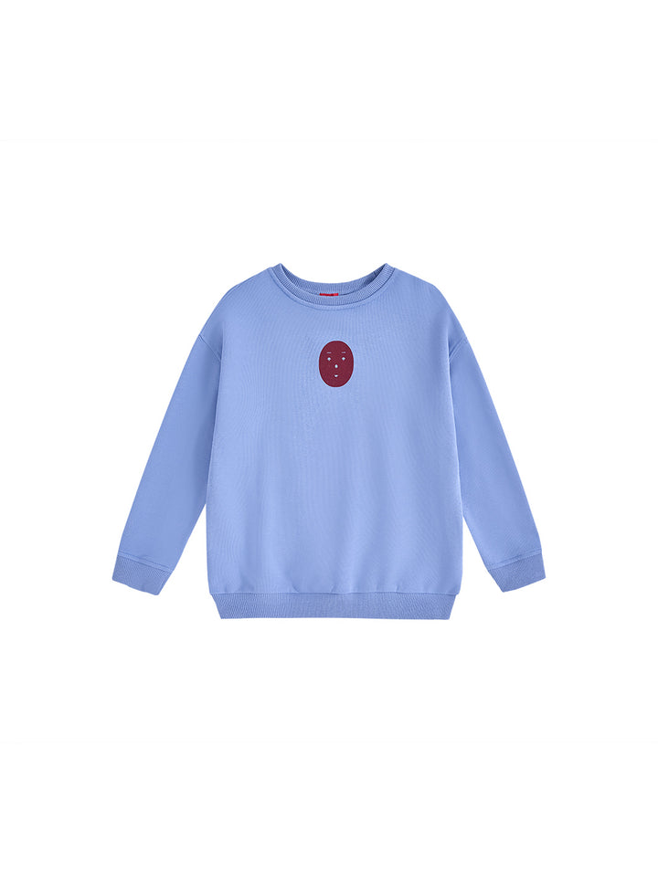 Smiley Print Top- Blue