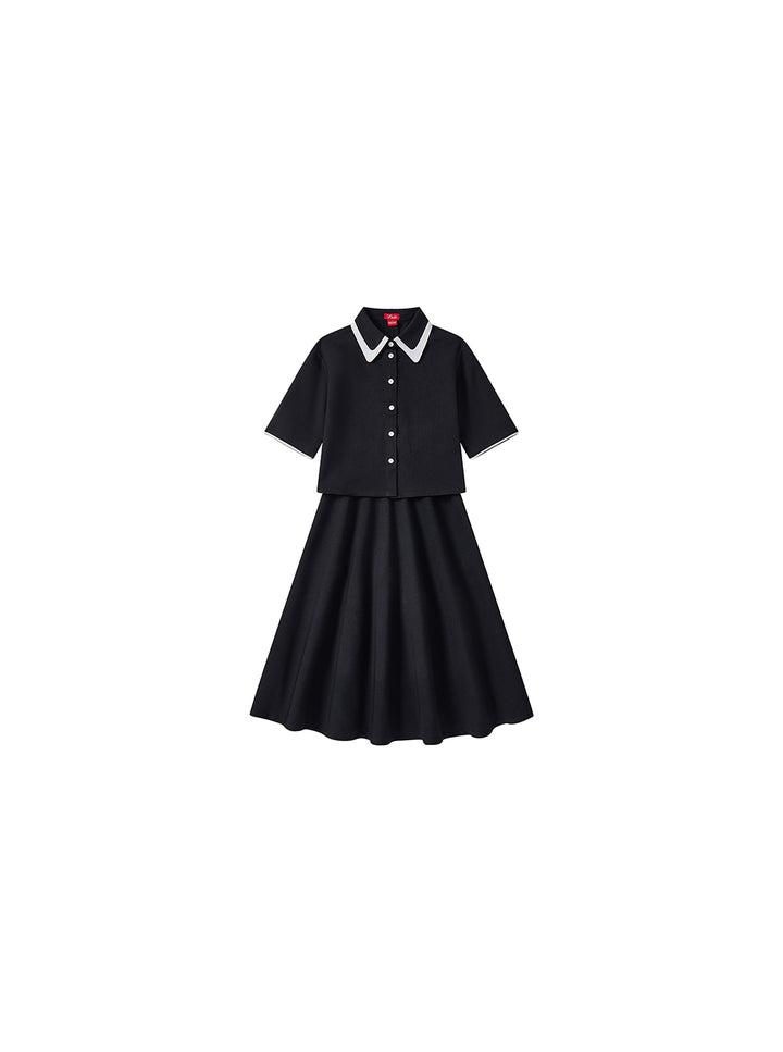 Collar Shirt / Skirt Set