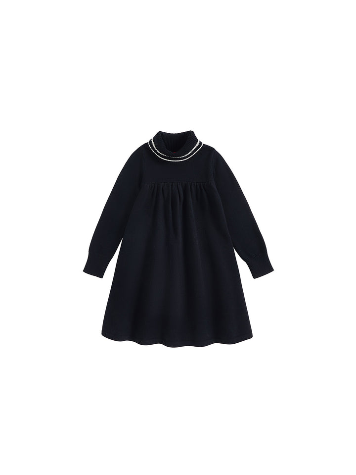 Knit Turtleneck Stripe Dress