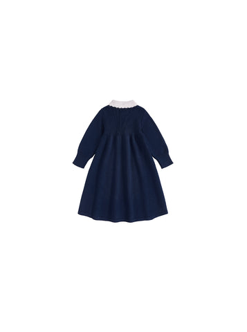 Knitted Scallop Mohair Collar Dress
