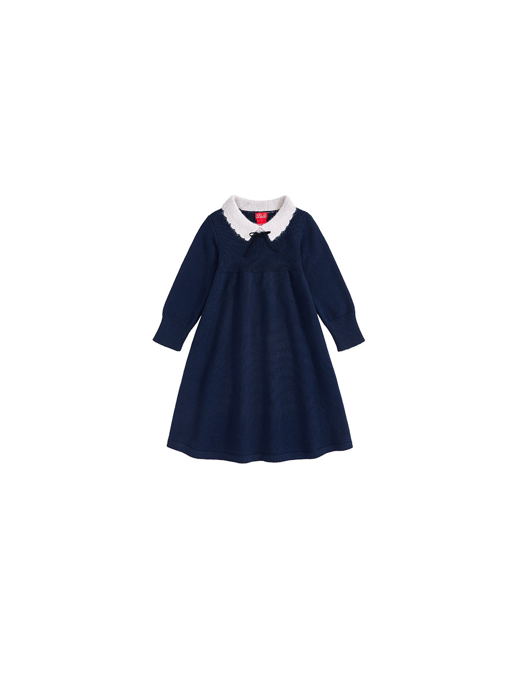Knitted Scallop Mohair Collar Dress