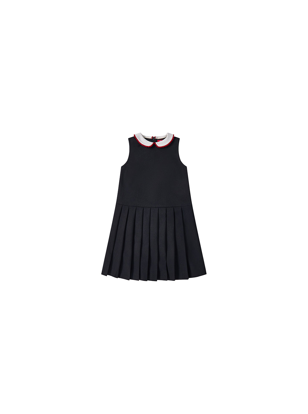 Collar Trim Bottom Pleats Jumper