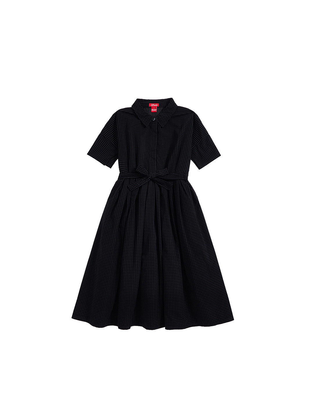 Square Velvet Pleated Dress