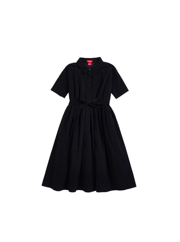Square Velvet Pleated Dress