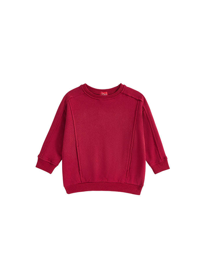French Terry Cut Top - Deep Maroon