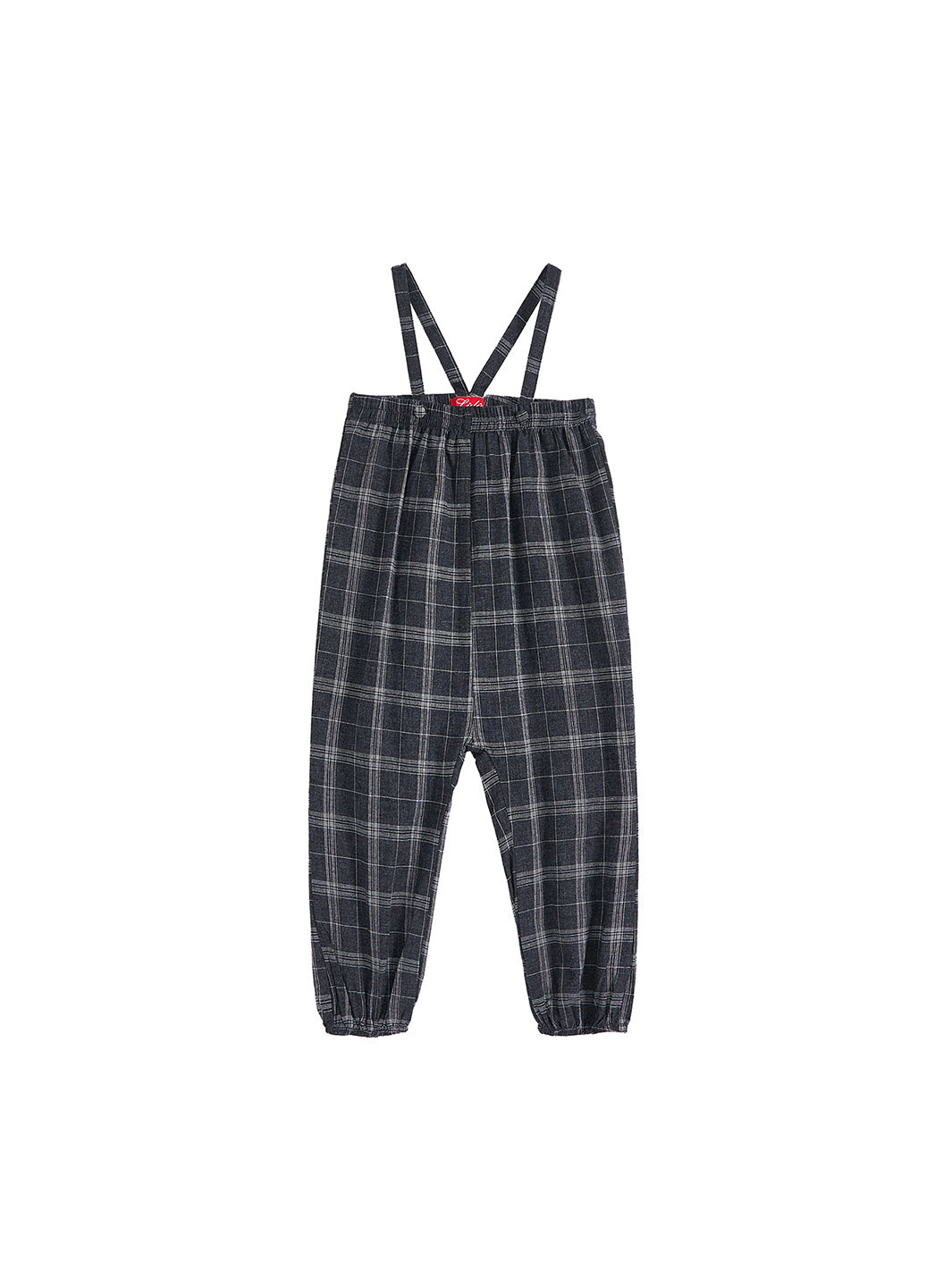 Baby Grey Plaid Bubble Overall