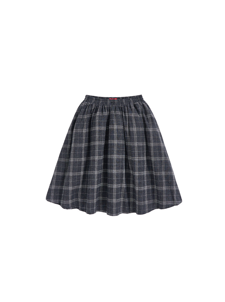 Grey Plaid Skirt