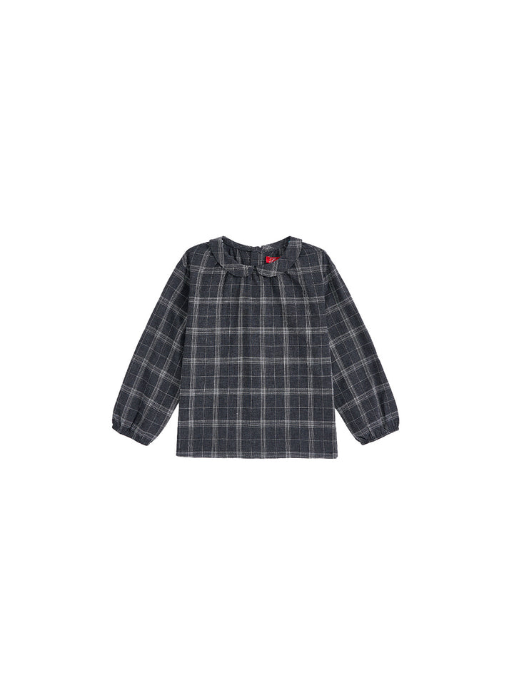 Grey Plaid Collar Shirt