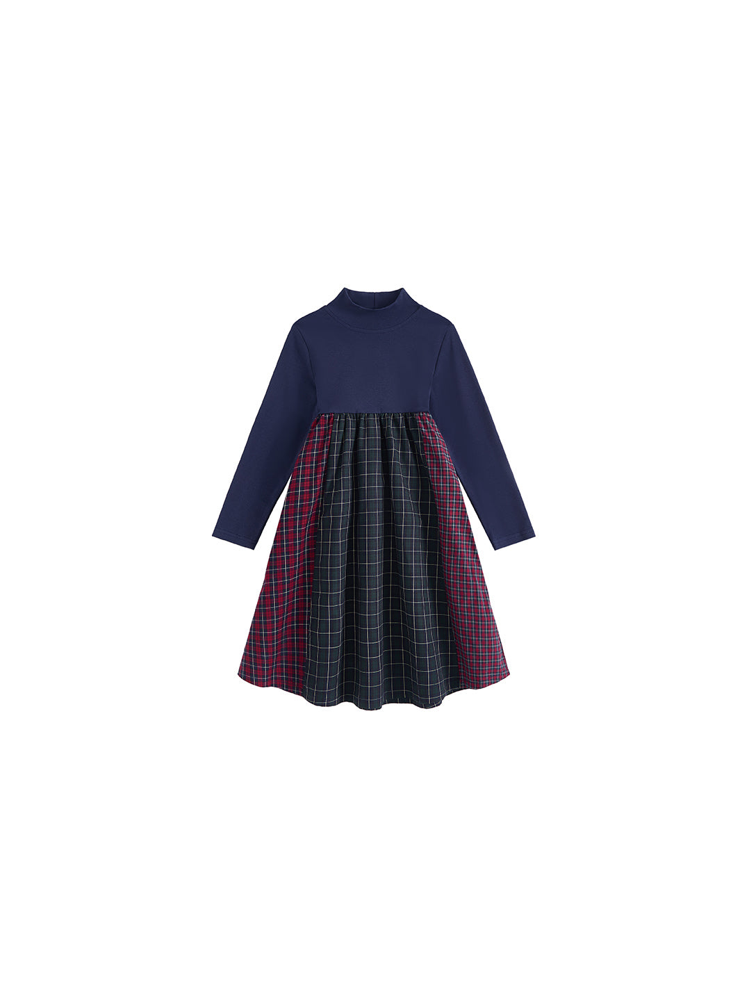 Plaid Mock Neck Dress