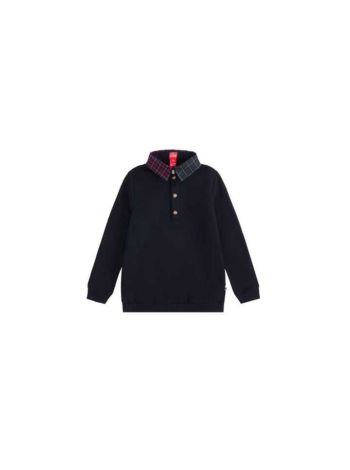Plaid Collar Polo