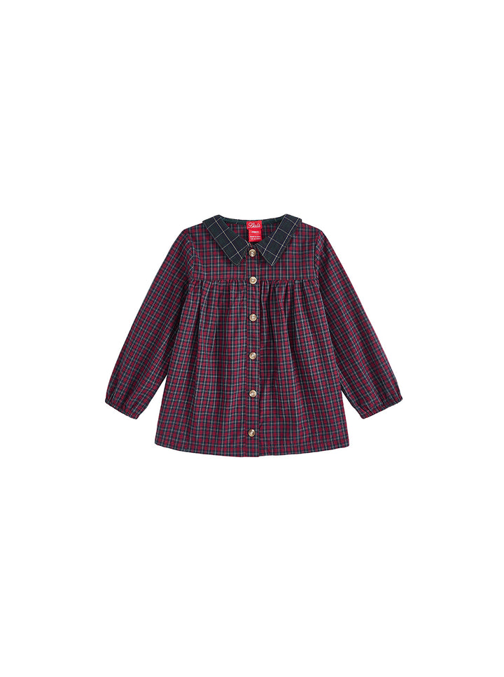 Plaid Sailor Collar Shirt