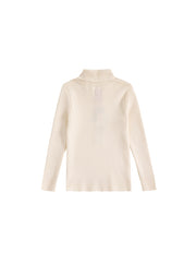 Turtleneck Emblem Sweater - Almond White