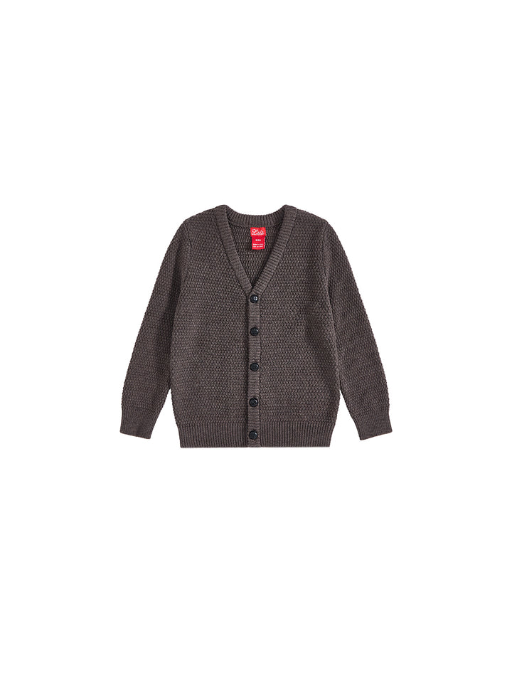 Basket Weave Cardigan - Wood Mix