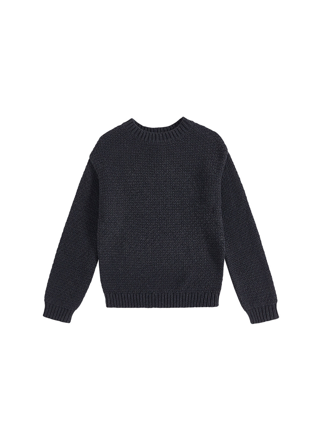 Crochet Knit Sweater - Charcoal