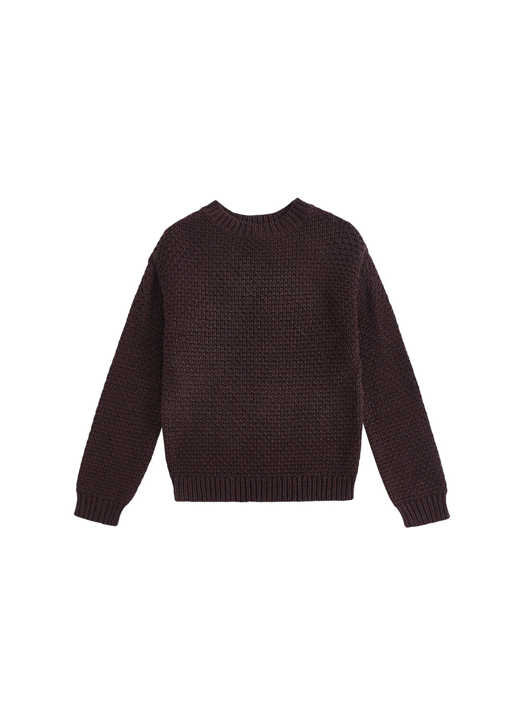 Crochet Knit Sweater - Brown