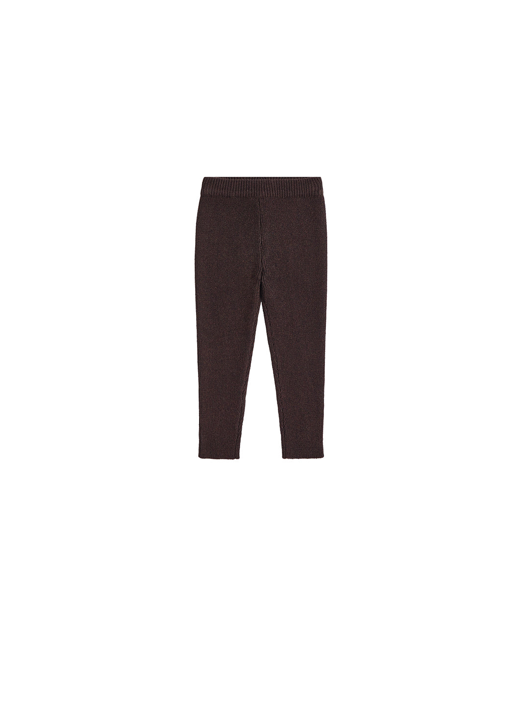 Rib Knit Leggings - Brown