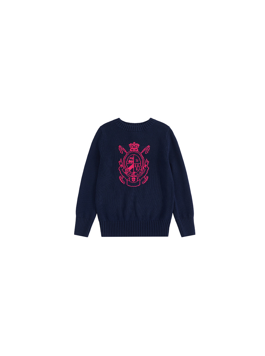 Emblem Sweater - Dk. Navy/Hot Rose Pink