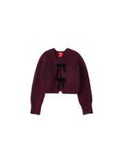 Cardigan Trim Bow Sweater