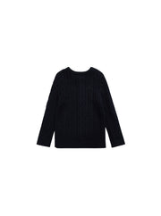Cable Knit Cardigan - Black