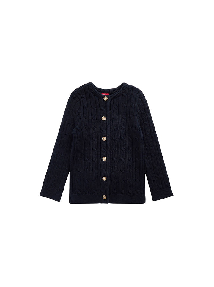Cable Knit Cardigan - Black