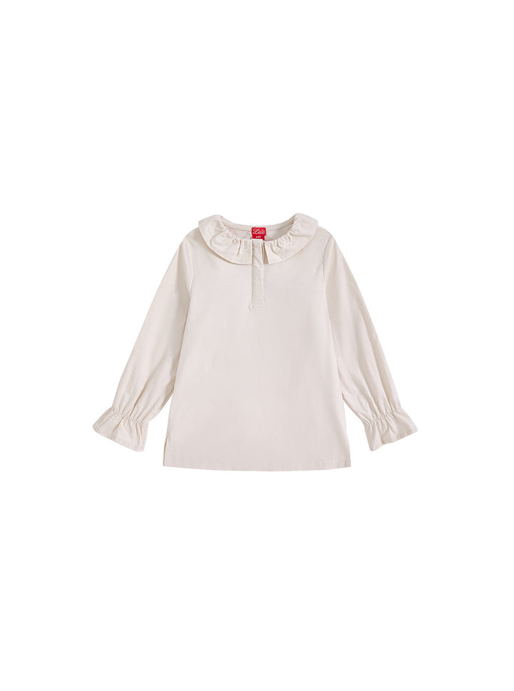 Ruffle Corduroy Shirt - Off White