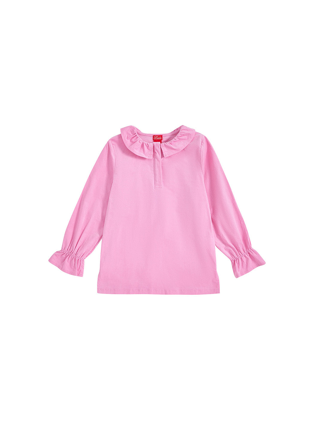 Ruffle Corduroy Shirt - Pink