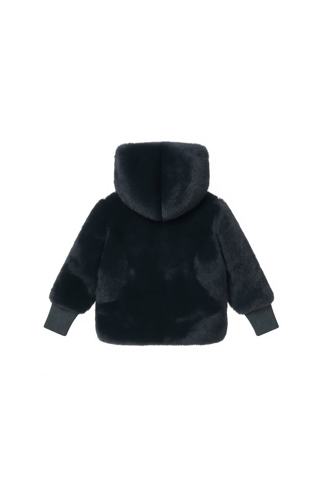 Fur Bomber Coat - Black