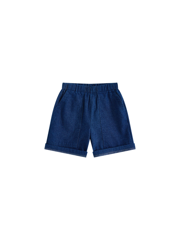 Denim Short Pants - Navy