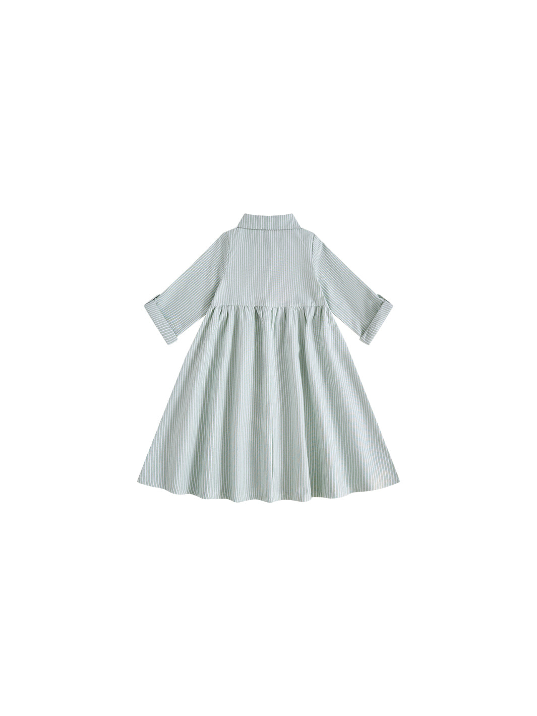 Striped Emblem Dress - Sage
