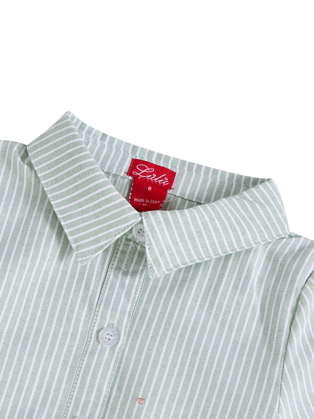 Striped Emblem Dress - Sage