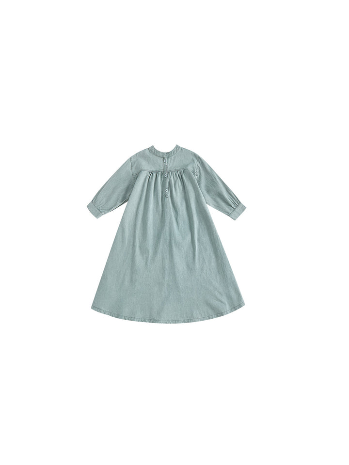 Solid Emblem Dress - Sage