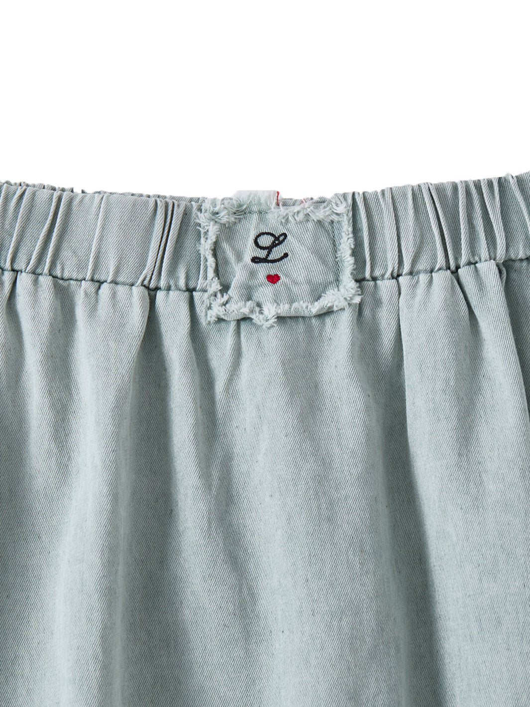 A-line Patch Emblem Skirt - Sage