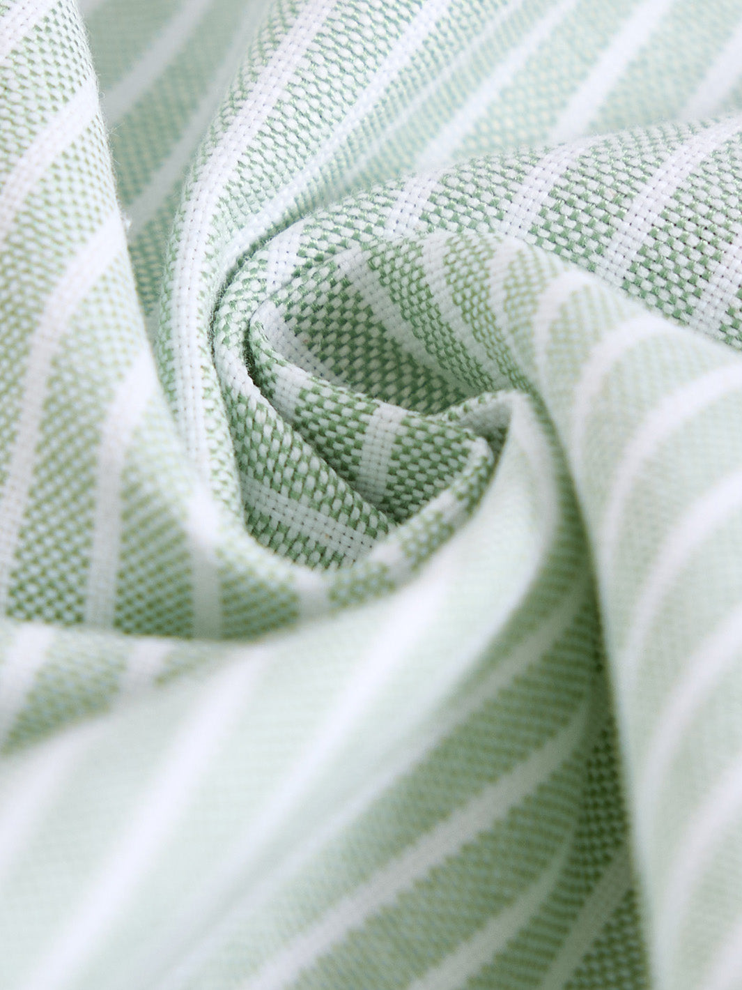 Striped Emblem Crop Shirt - Sage