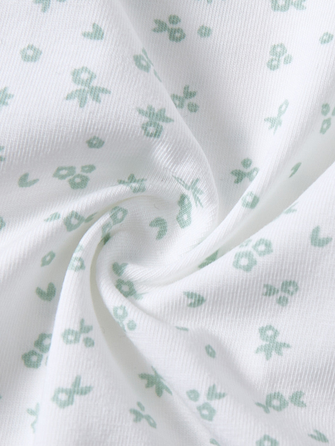 Floral Print Long T-shirt - Green