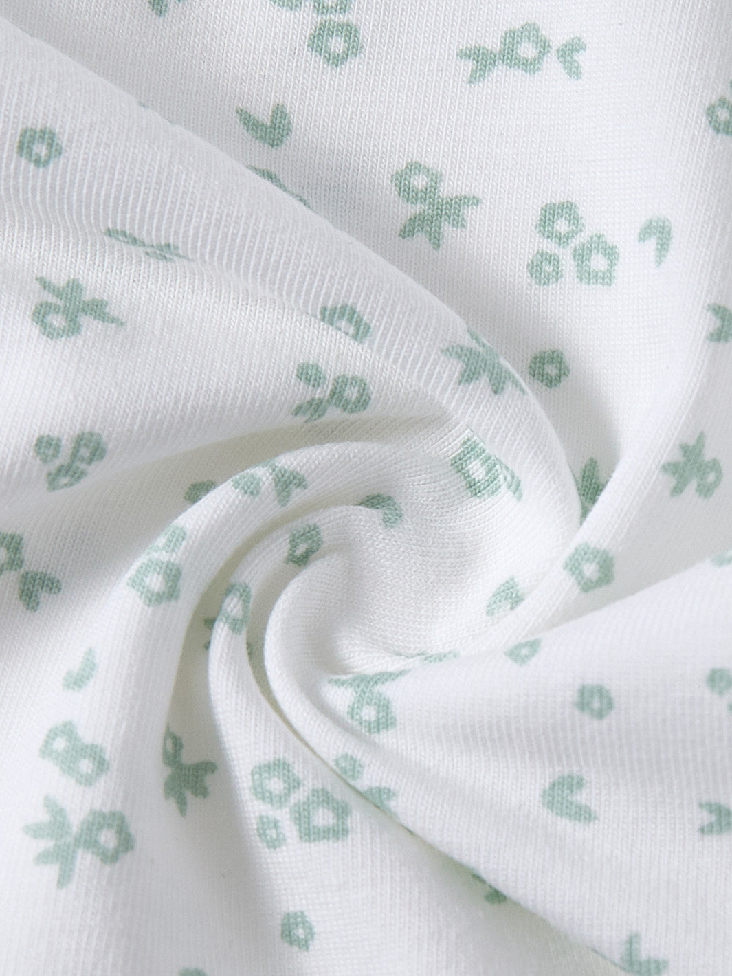 Floral Print Short T-shirt - Green