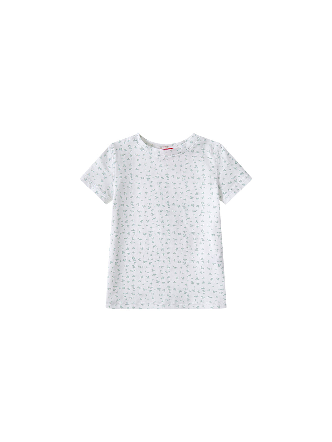 Floral Print Short T-shirt - Green